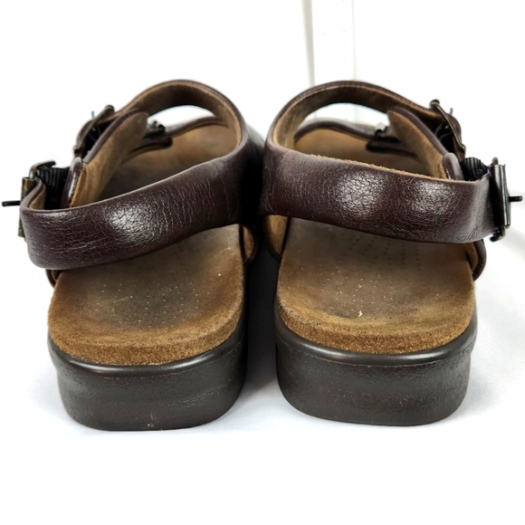 SAS Bravo Brown Tripad Heel 3 Strap Pebbled Leather Sandal Mens Shoes US Sz 11M - Picture 5 of 8